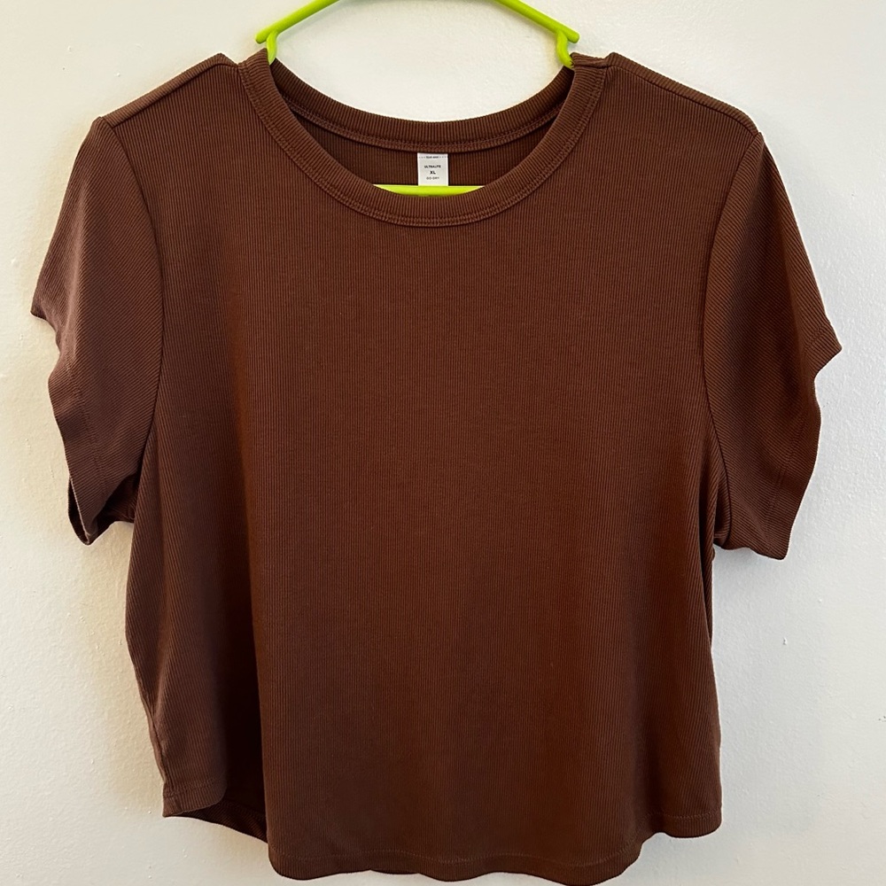 Women’s Old Navy Go-Dry Ultralite Cropped Ribbed Short Sleeve Tee Size XL